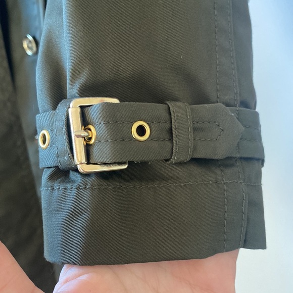 Michael Kors Military Green long trench coat Sz S NEW - Picture 6 of 13